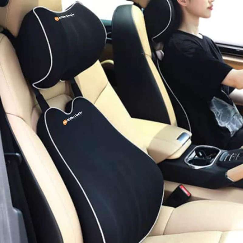 Killer Deals Car Travel Memory Foam Neck / Lower Back Support Cushions X 2 Combo