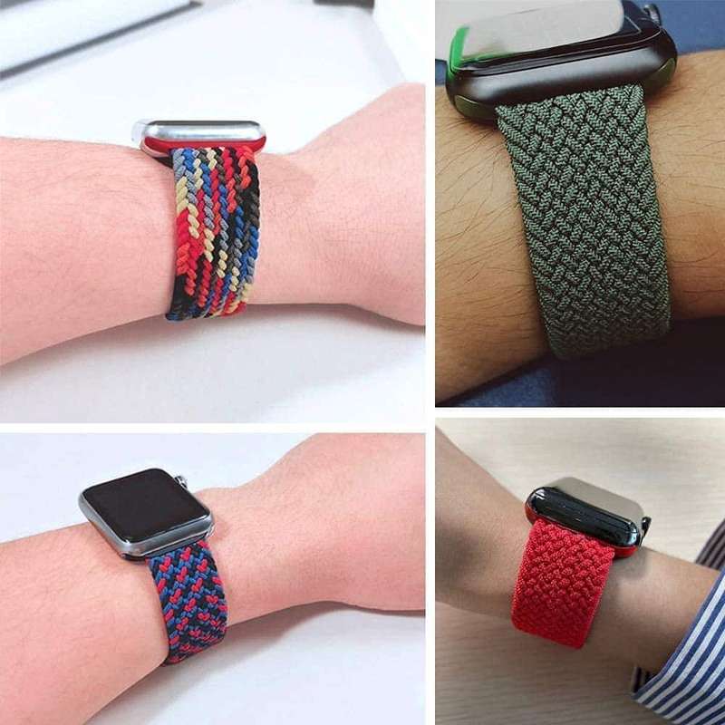 Killer Deals 20mm Universal watch braided elastic loop strap - Black (155mm)