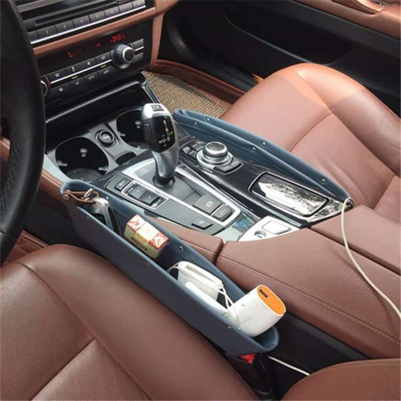 Killer Deals PU Leather Car Gap Phone Keys Wallet Storage Caddy Organizer x2