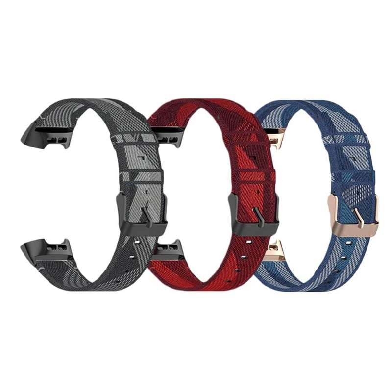 Nylon Band for Fitbit Charge 3/SE/4 - Black stripe