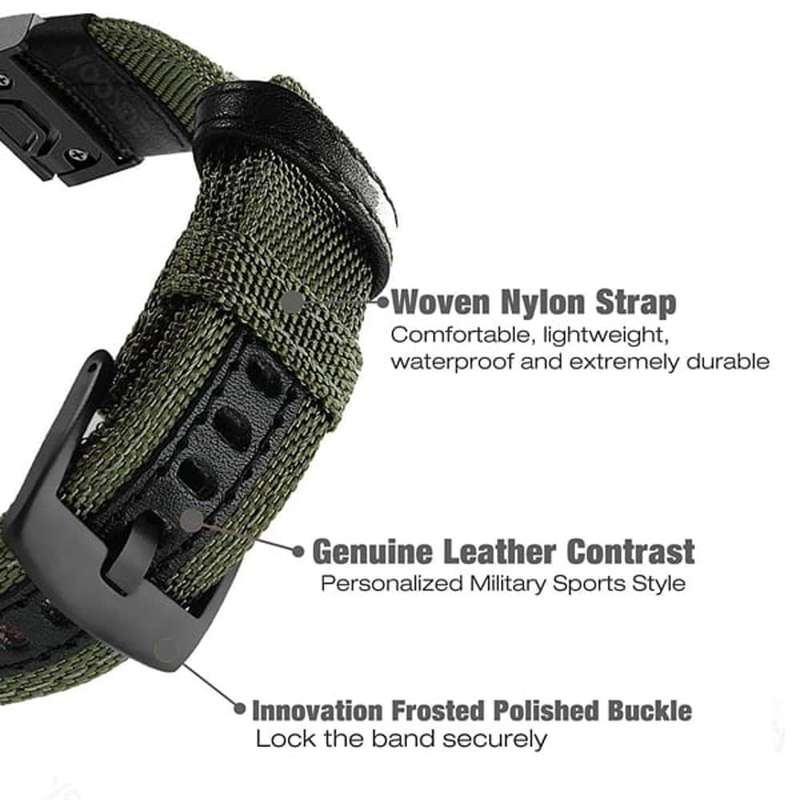 Killer Deals Quick Fit 22mm NOTA Nylon Durable Sweatproof Watch Band Strap for Garmin Fenix 5 - G...