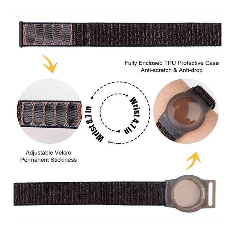 Killer Deals Soft Lightweight Breathable Nylon Watch Band for Apple AirTag,m/l