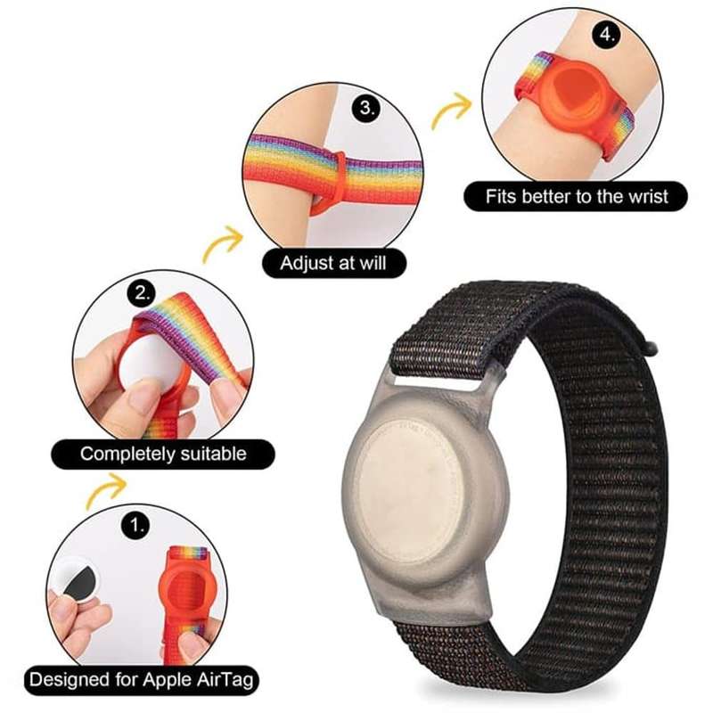 Killer Deals Soft Lightweight Breathable Nylon Watch Band for Apple AirTag,m/l