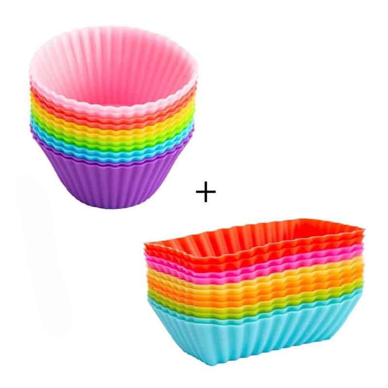 Killer Deals Large + Mini Muffin Silicone Baking Moulds Combo - x24 Piece