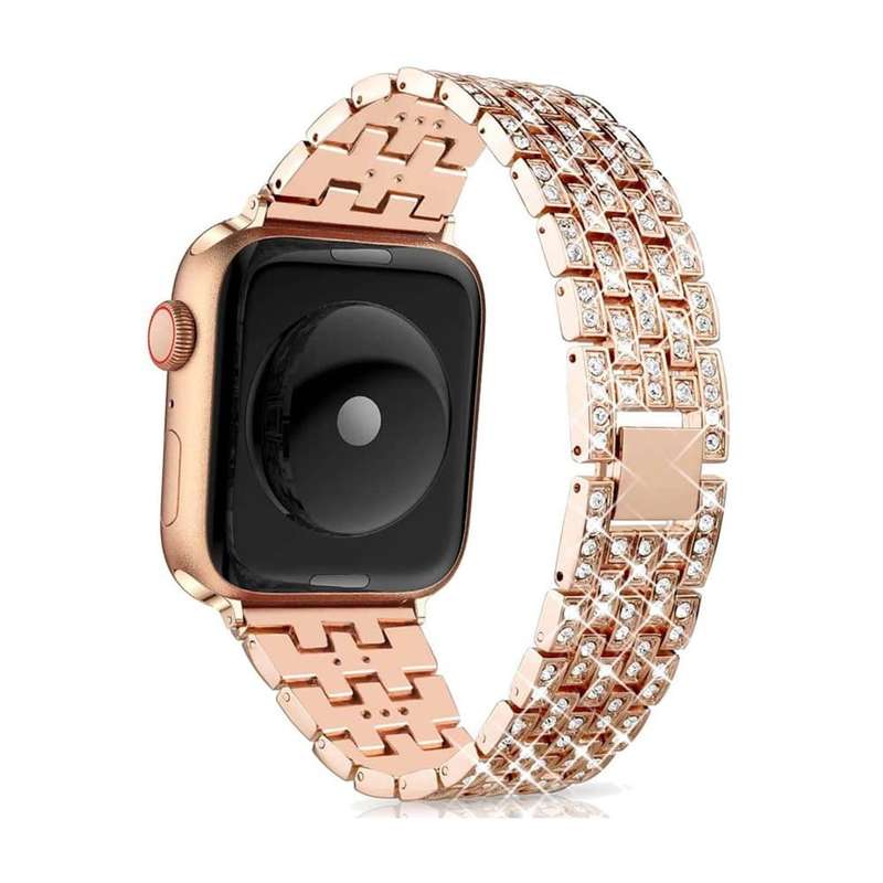 Killer Deals 38/40/41 mm Apple Watch shiny rhinestone stainless-steel strap- Silver(S-M-L)