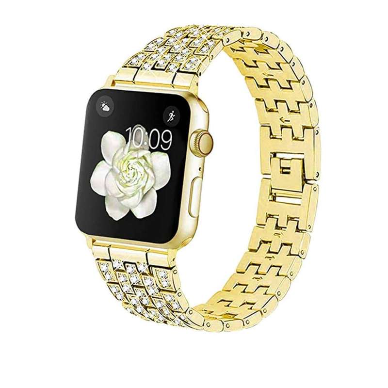 Killer Deals 38/40/41 mm Apple Watch shiny rhinestone stainless-steel strap- Silver(S-M-L)
