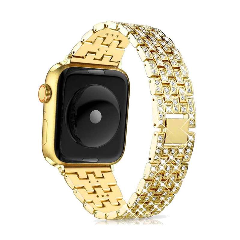 Killer Deals 38/40/41 mm Apple Watch shiny rhinestone stainless-steel strap- Silver(S-M-L)