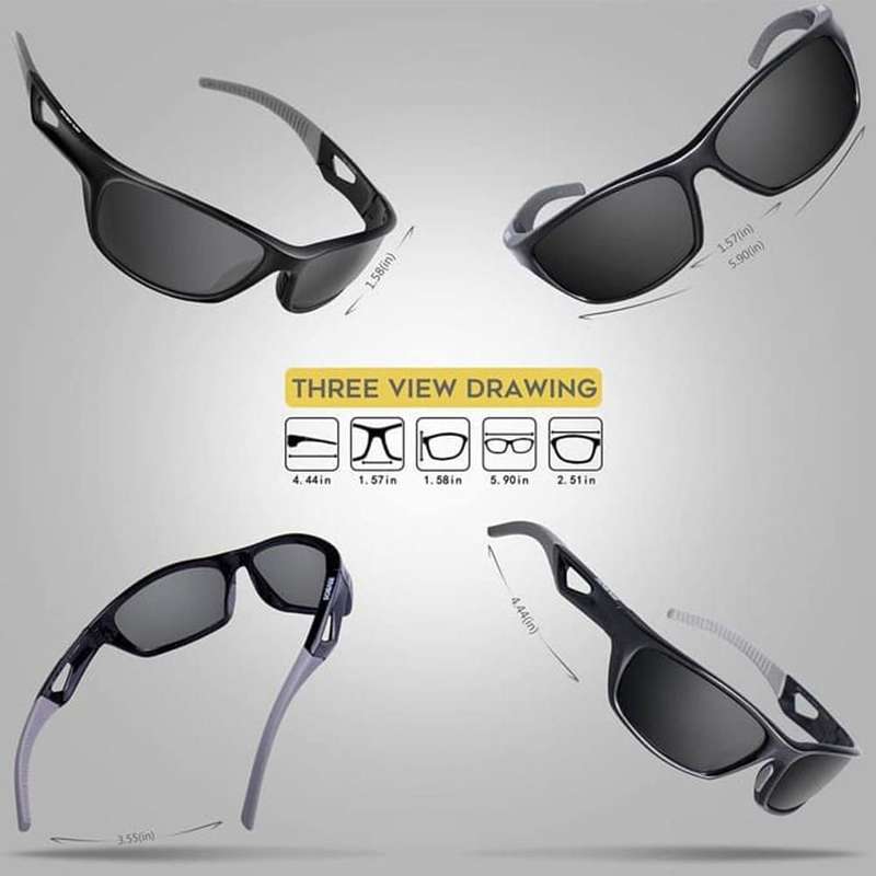 RIVBOS RB831 Polarized Sports/Outdoor/Driving Sunglasses RB831 - Grey