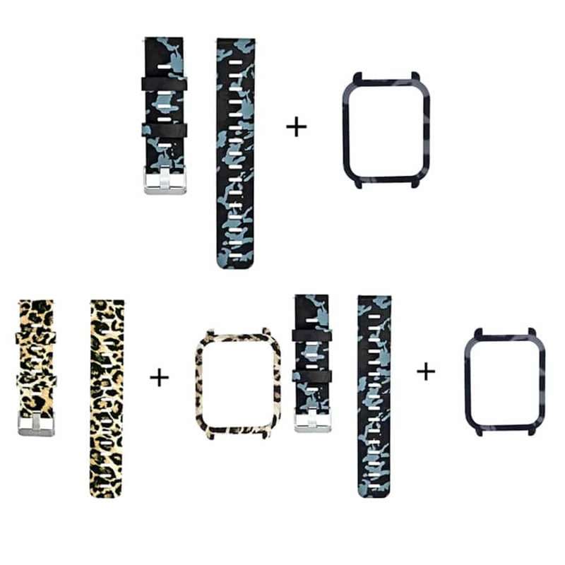 Amazfit BIP/Lite silicone strap + protective case + film - Leopard