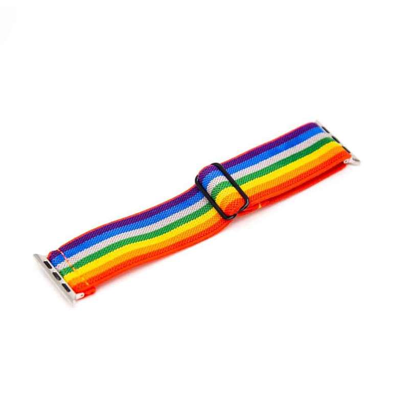 Killer Deals Woven Nylon Strap for 38/40/41mm Apple Watch- Rainbow- M/L