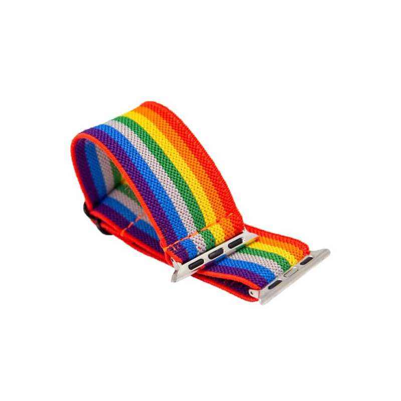 Killer Deals Woven Nylon Strap for 38/40/41mm Apple Watch- Rainbow- M/L