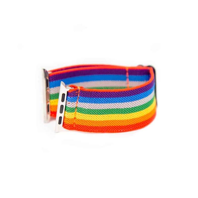 Killer Deals Woven Nylon Strap for 38/40/41mm Apple Watch- Rainbow- M/L
