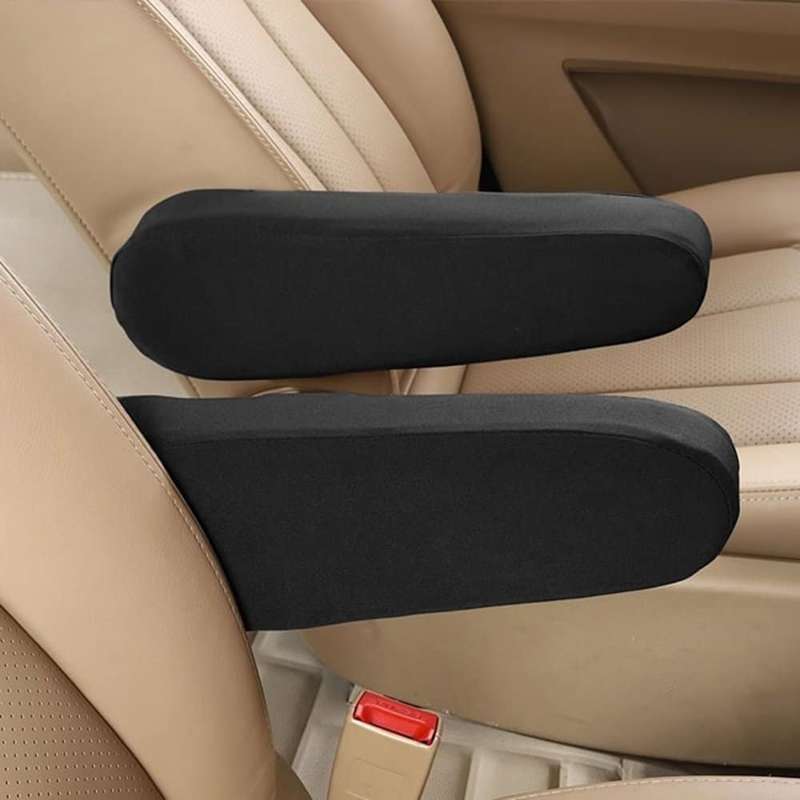 Killer Deals Semi-Universal Car Armrest Cover Seat Protectors-2 Pack- Black