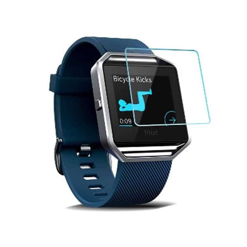 Killer Deals Metal Bezel Frame + Glass Protector for Fitbit Blaze- Black - Combo