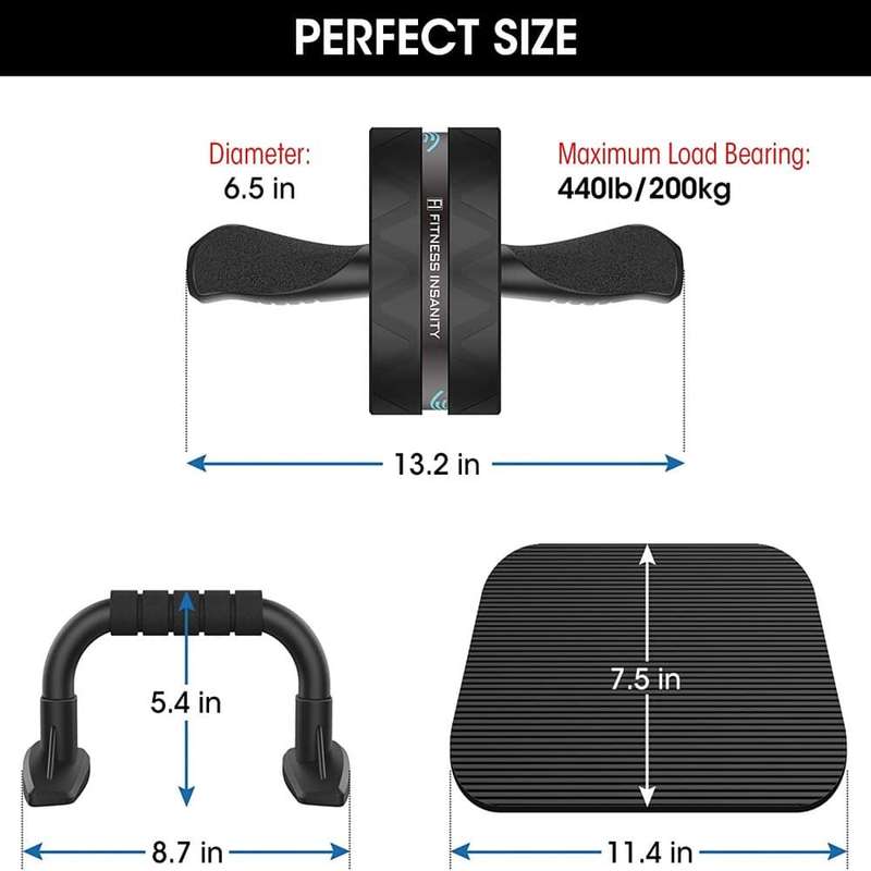 Home Fitness 6-in-1 Abdominal Roller Exercise Kit