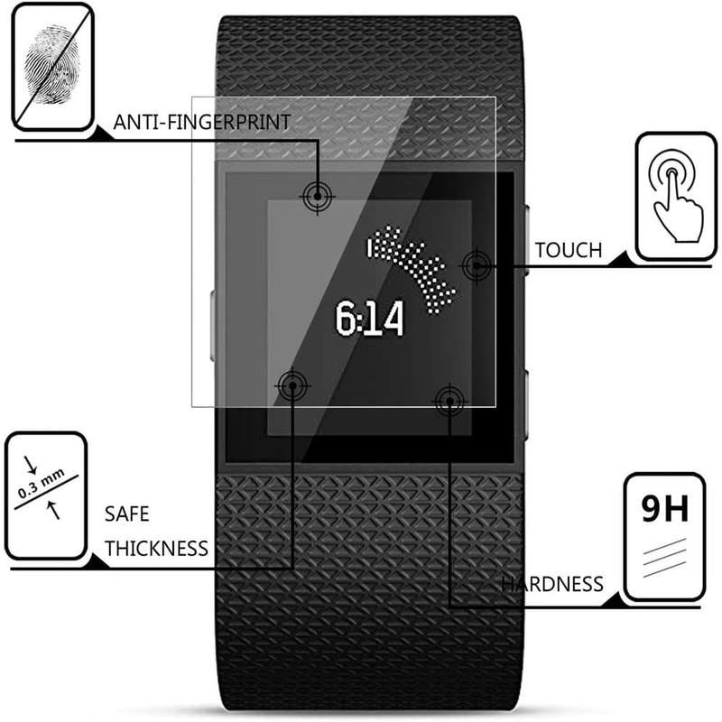 Killer Deals Shatterproof Tempered Glass Screen Protector for Fitbit Surge x3 Combo