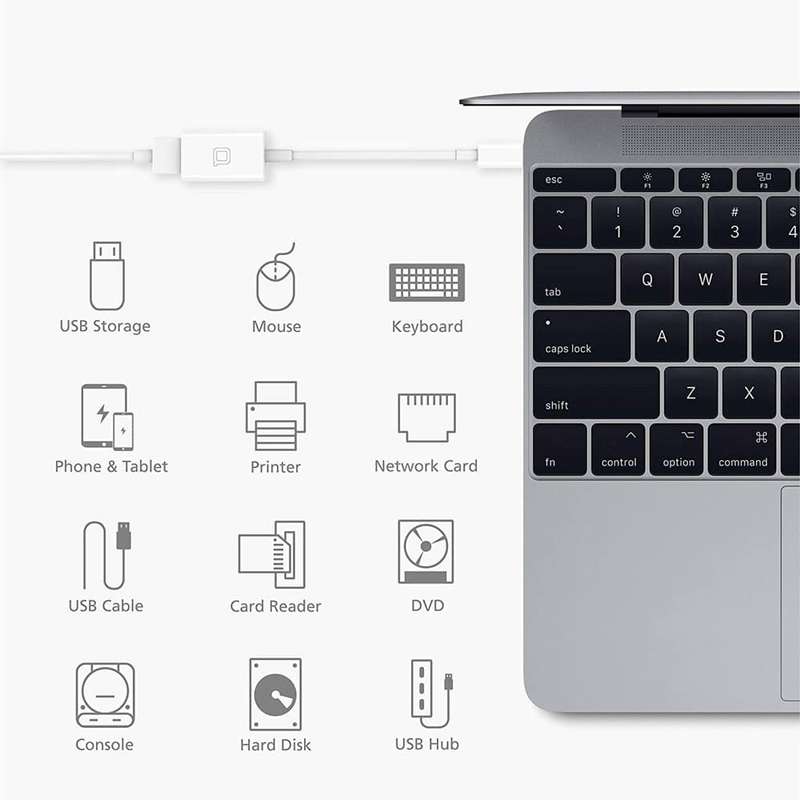 Fast Male USB-C to Female USB A 3.0 OTG Cable Adapter