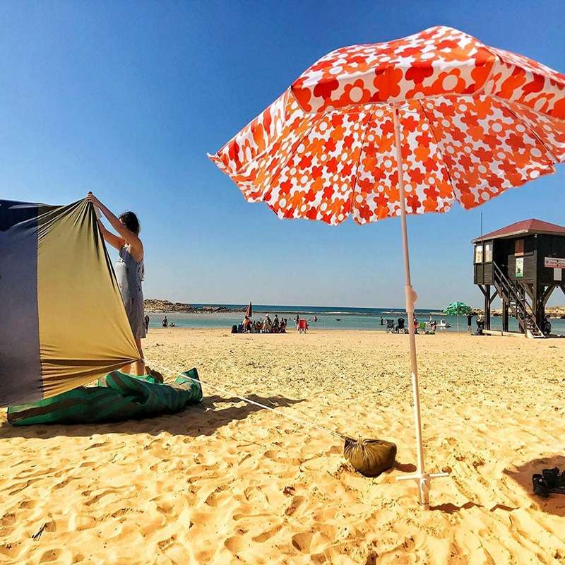 Beach Umbrella Holder Anchor Screw Stake & Towel Hook Set