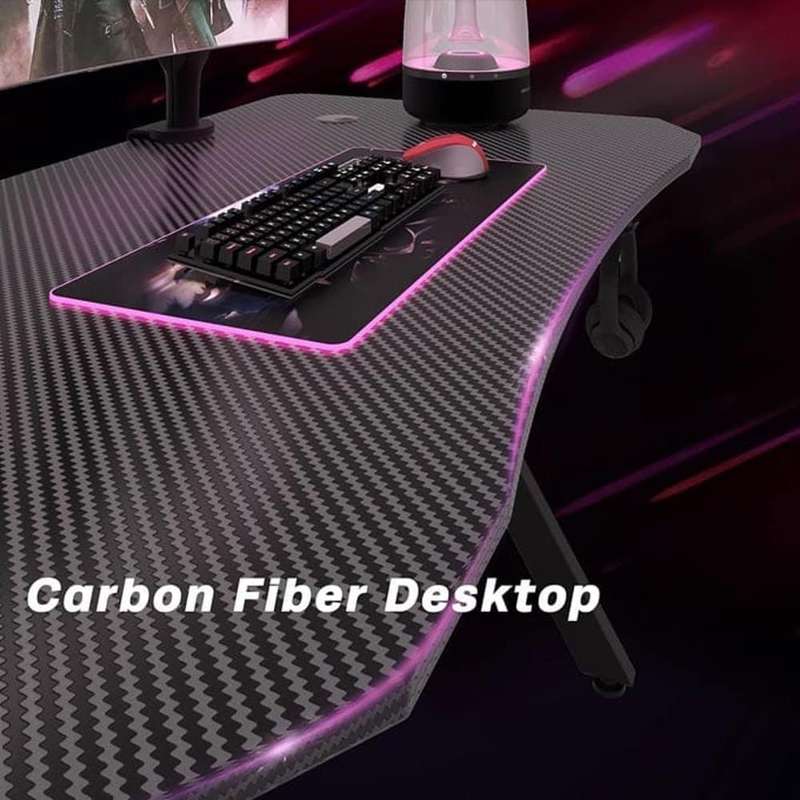 Killer Deals Ergonomic Legend Gaming Desk w/ Cup Holder & Headphone Rack