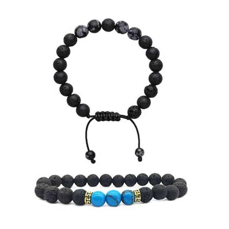 Killer Deals Aromatherapy Lava Stone Essential Oil Diffuser Bracelet- x2 Combo