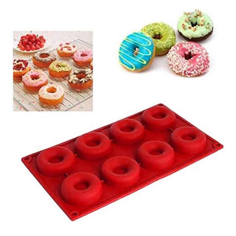 Dishwasher Safe Non-Stick 8 Mini Donut Silicone Baking Mould