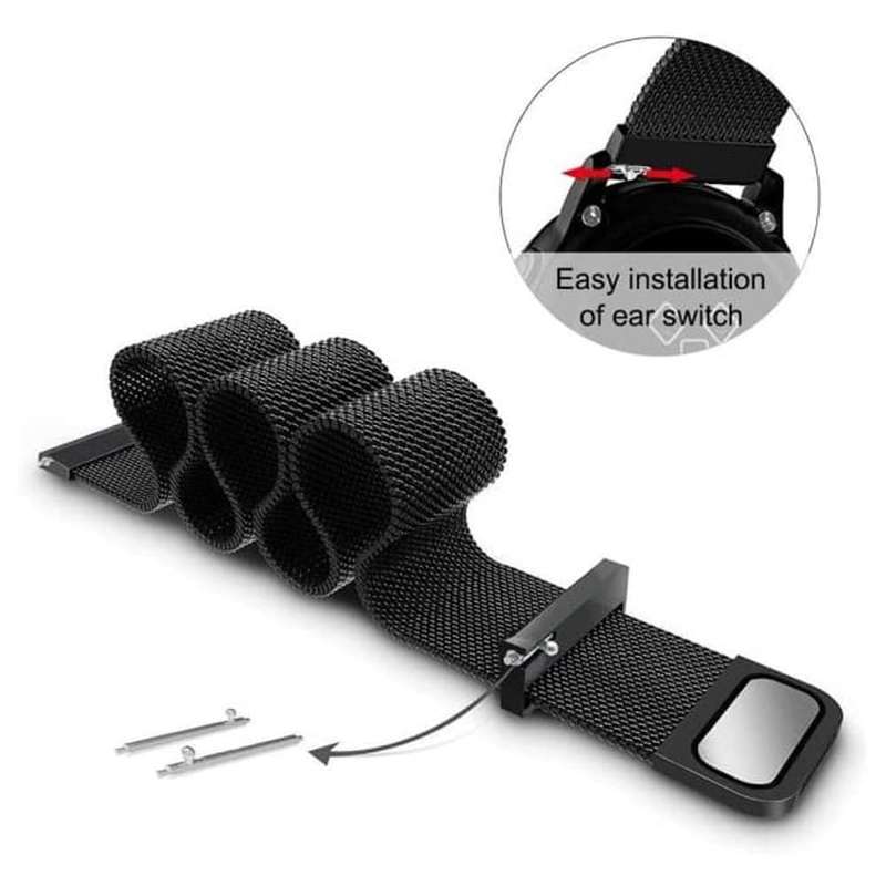 Killer Deals Stainless Steel Milanese Strap for Garmin Vivoactive HR- Black