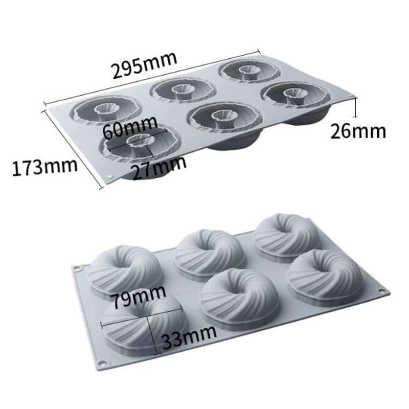 Killer Deals Non-Stick 3D Spiral Swirl Doughnut Silicone Baking Mould