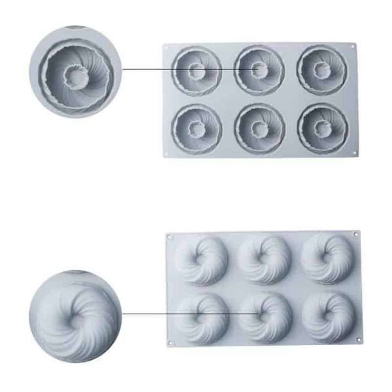 Killer Deals Non-Stick 3D Spiral Swirl Doughnut Silicone Baking Mould