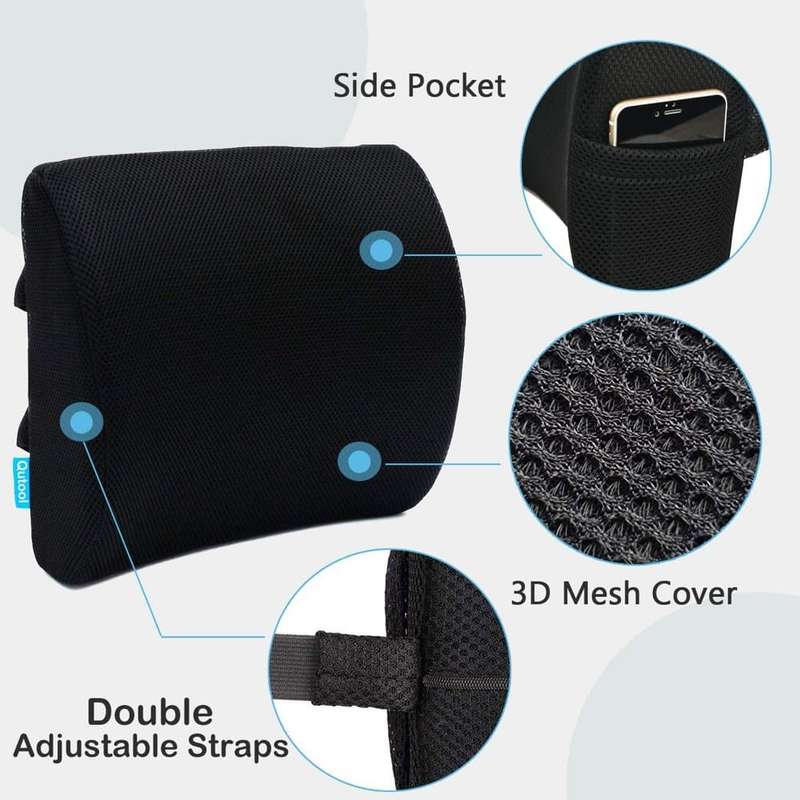 Car Home Office Chair Lumbar Support Memory Foam Cushions