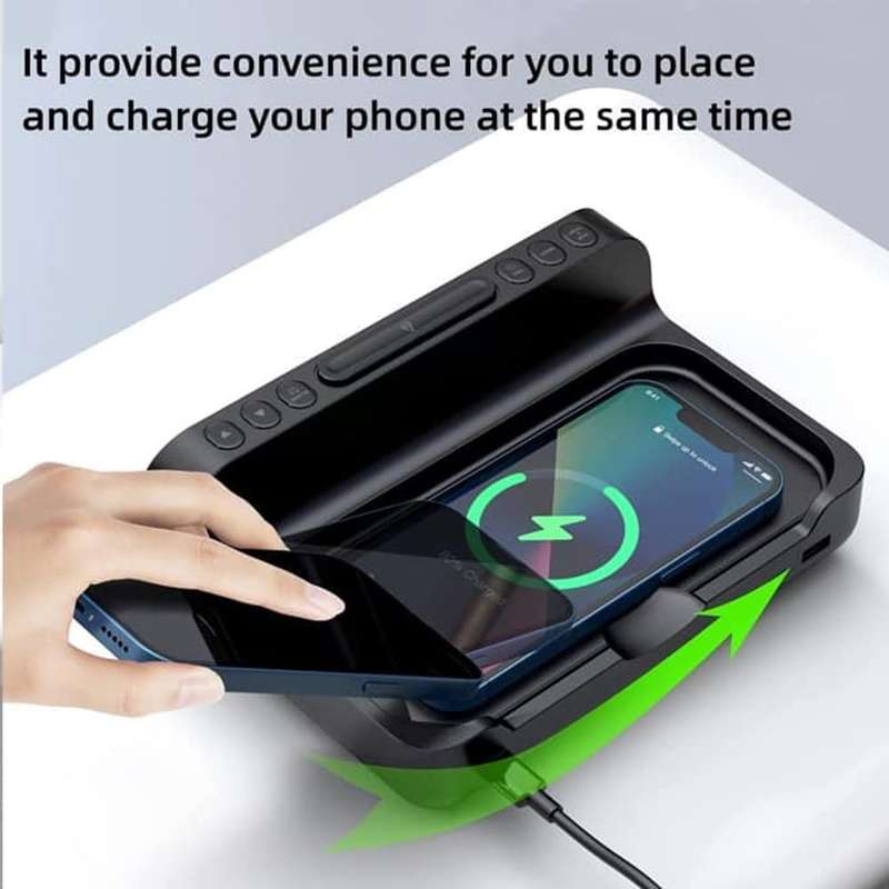 Wireless Charging Alarm Clock Stand for iPhone/Samsung/Huawei