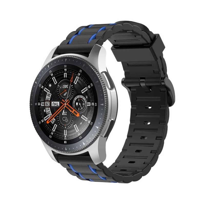 Killer Deals 22mm Universal Watch Silicone Strap- Black + Blue