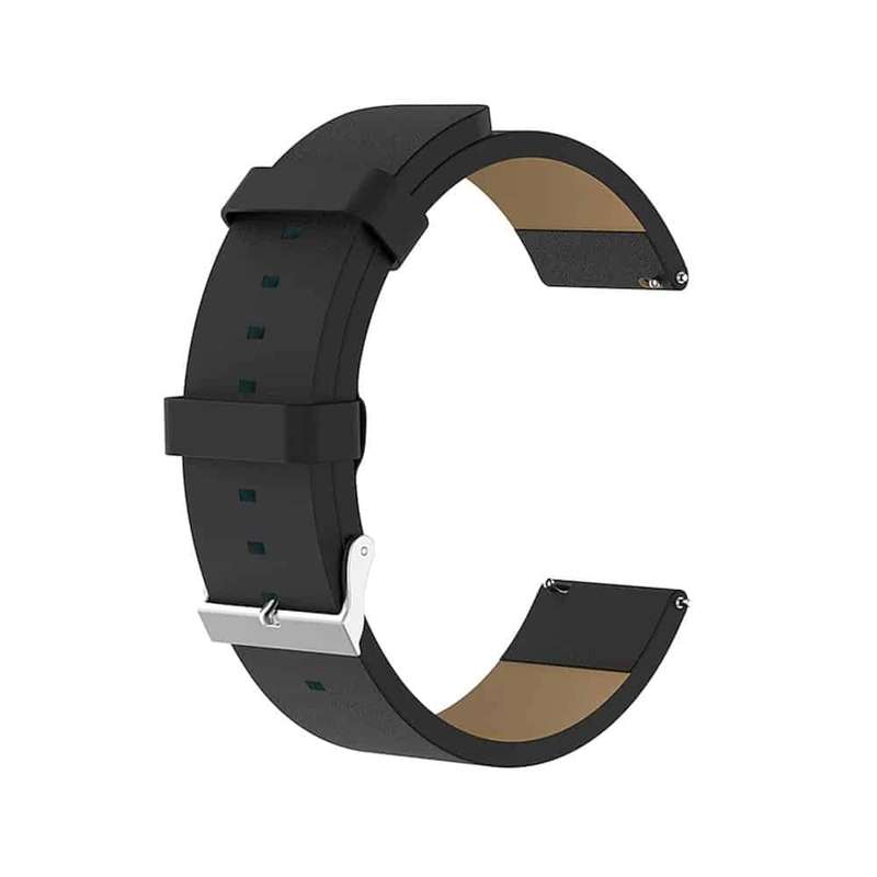 Killer Deals PU Vegan Leather Strap for Fitbit Versa/ Versa 2 - Black - M/L