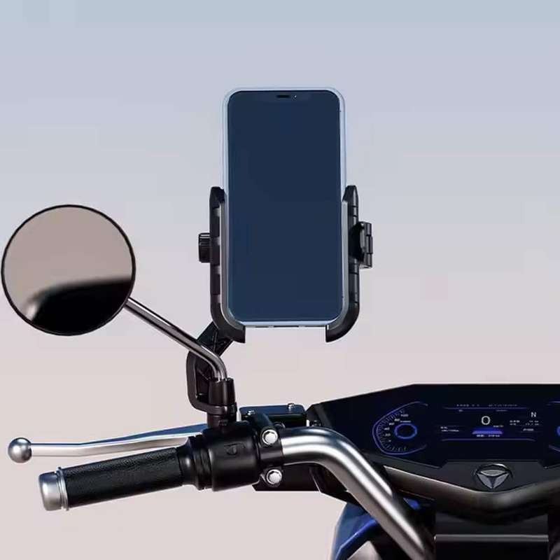 Motorcycle Bike Handlebar Mechanical Lock Phone Mount Holder