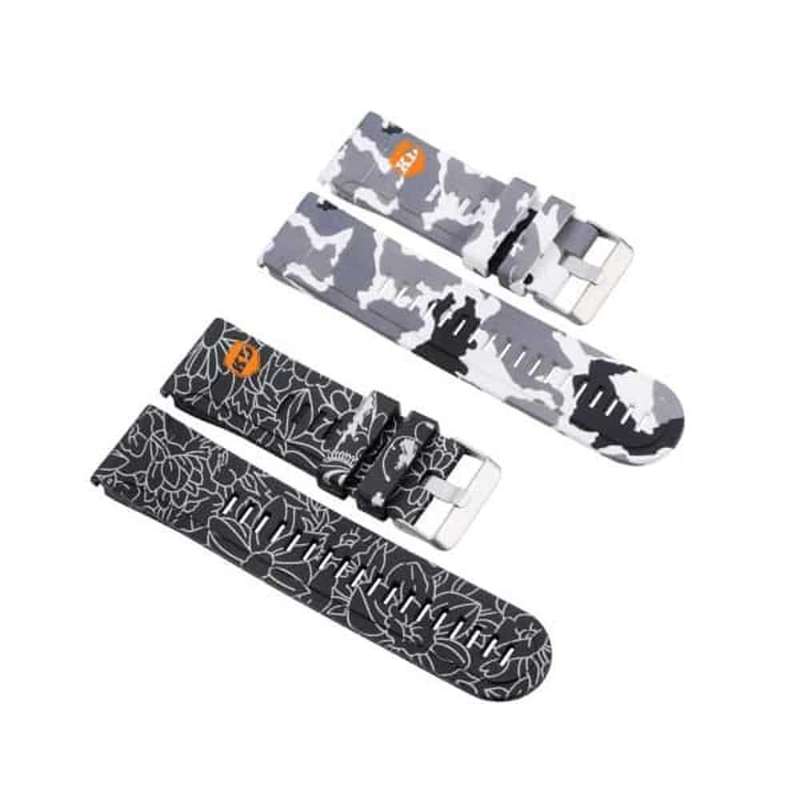 Killer Deals 26mm Silicone Strap for Garmin Fenix 5X- Black + Camo Combo