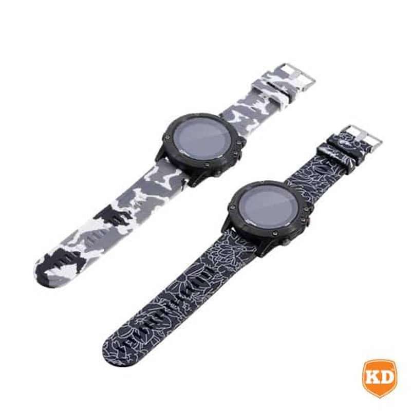 Killer Deals 26mm Silicone Strap for Garmin Fenix 5X- Black + Camo Combo