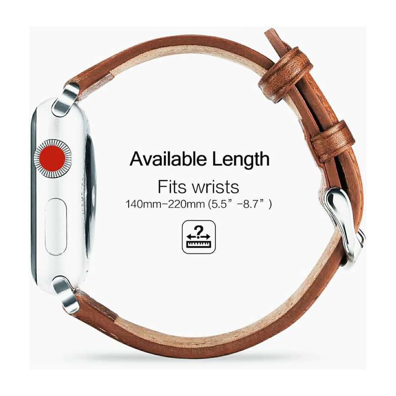 Killer Deals Genuine Leather Strap for 42/44/45/49mm Apple Watch- Light Brown