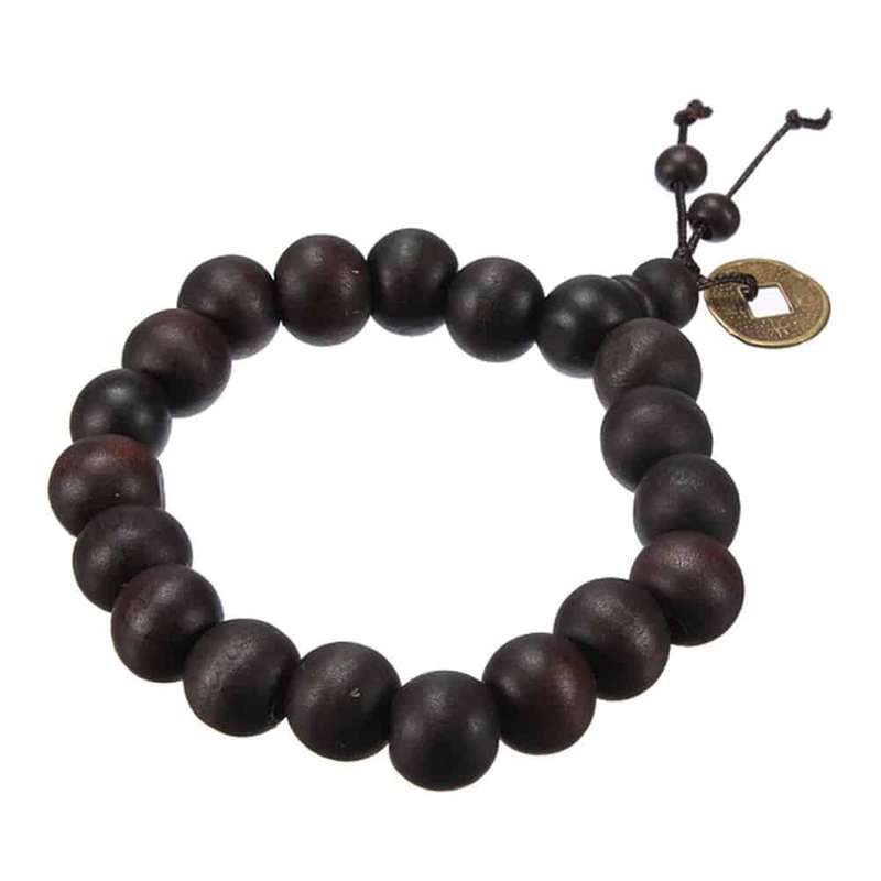 Killer Deals Unisex Large 15mm Wooden Bead Bracelet - Dark Brown