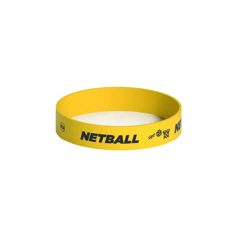 Killer Deals Debossed "Netball" Silicone Wristband Bracelet- 6 Pack
