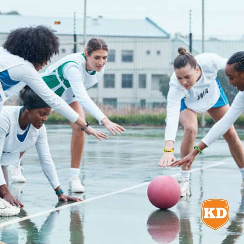 Killer Deals Debossed "Netball" Silicone Wristband Bracelet- 6 Pack