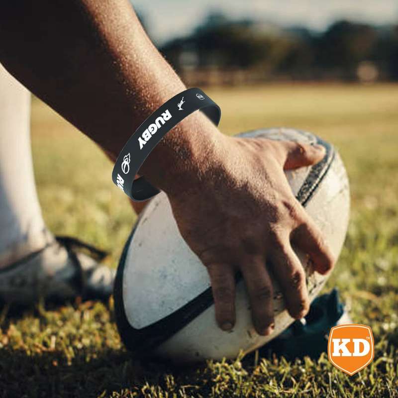 Killer Deals Debossed "Rugby" Silicone Wristband Bracelet- 3 Pack