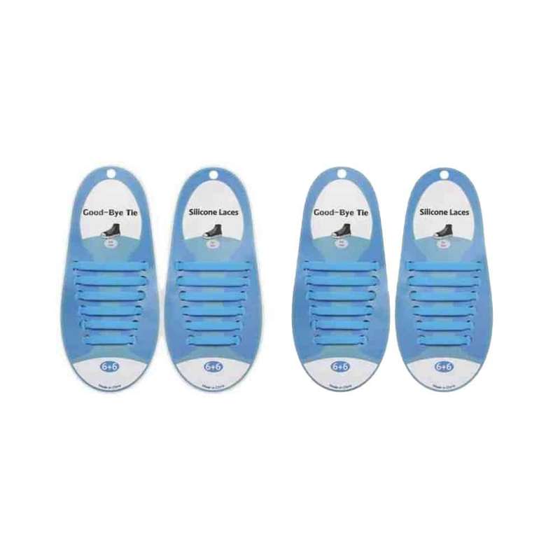 Killer Deals elastic lazy no-tie silicone speed laces - Light blue (Kids) x2 Combo