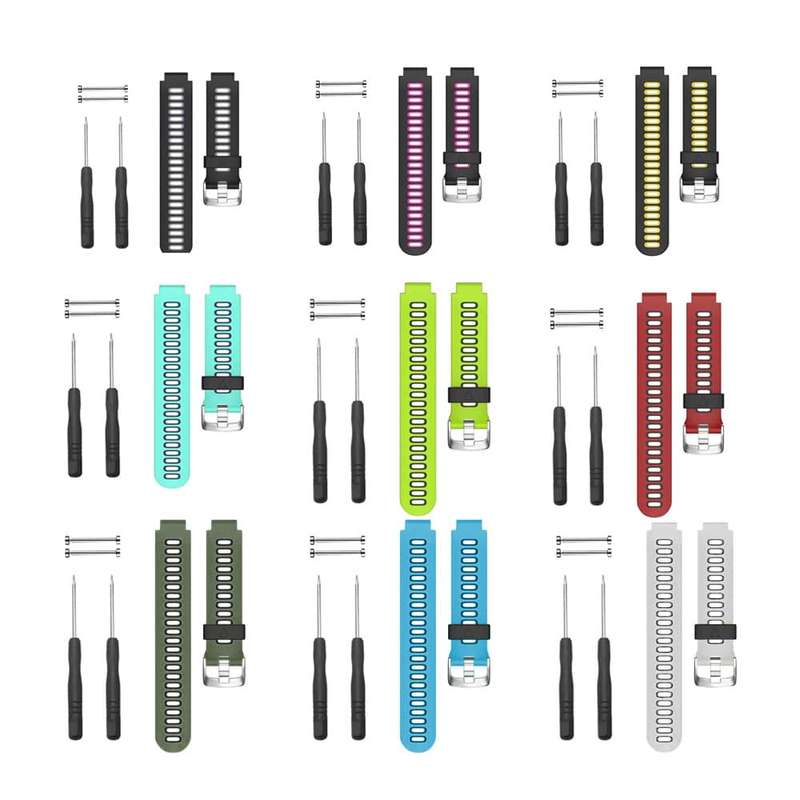 Killer Deals Silicone Strap for Garmin Forerunner 220/ 230/ 235/ 620/ 735- Frost Blue & Blue
