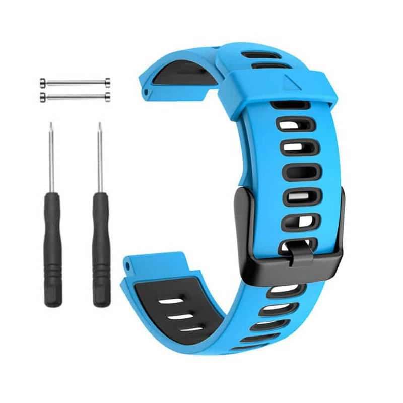 Killer Deals Silicone Strap for Garmin Forerunner 220/ 230/ 235/ 620/ 735- Frost Blue & Blue