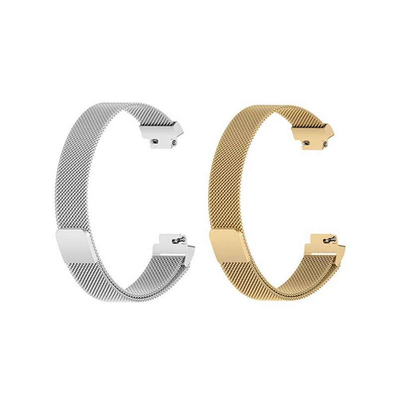 Killer Deals Milanese Stainless Steel Strap for Fitbit Inspire 2 (M/L)- Gold/Rose Gold Combo