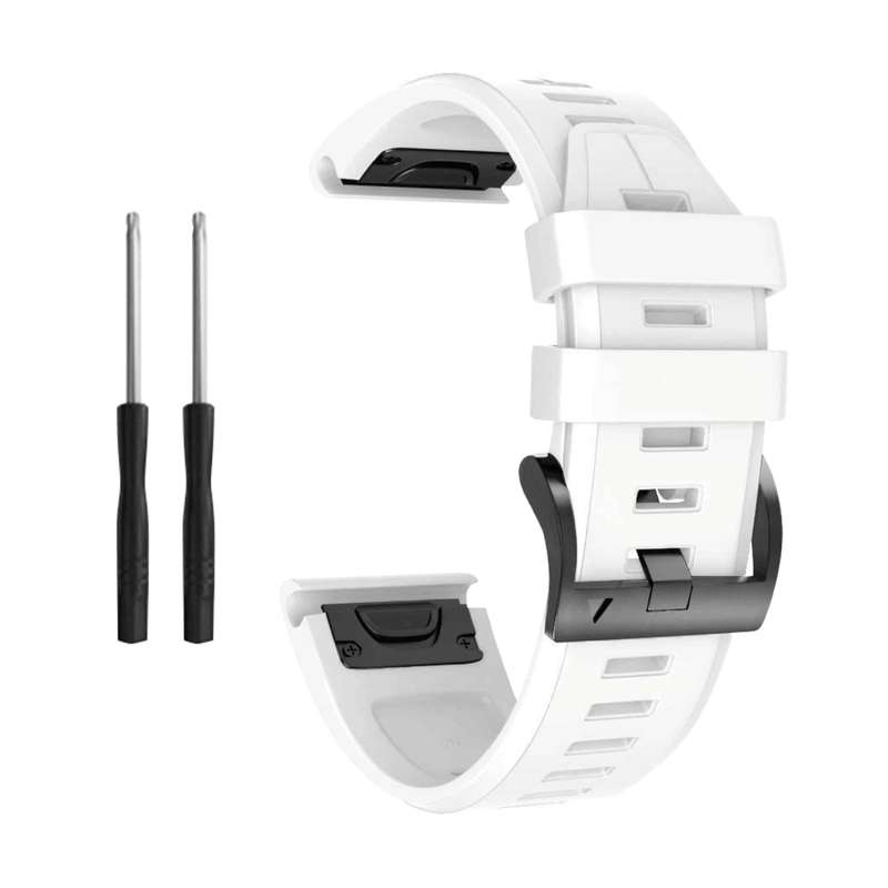 Killer Deals 22mm Silicone Strap for Garmin Fenix 5/ 6/ 7/ 745/ 945/ S60- White