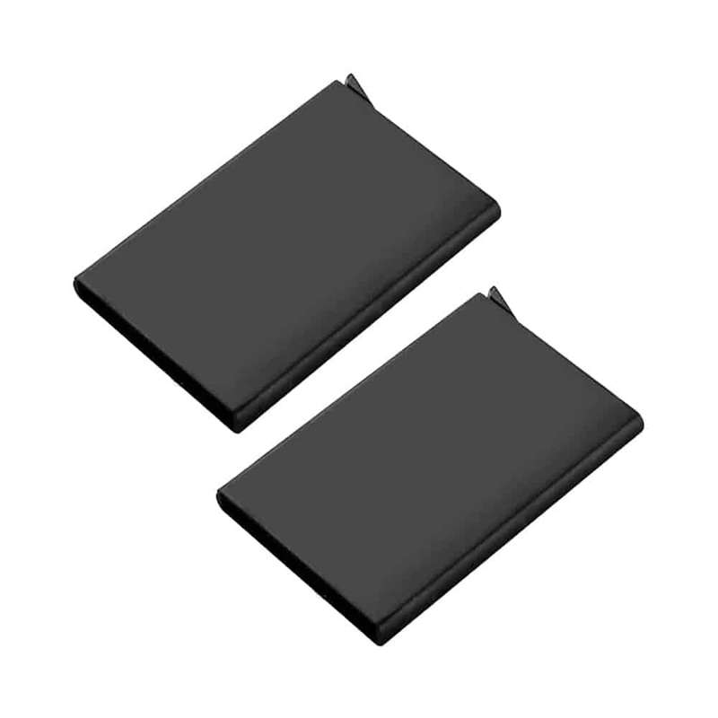 Killer Deals Minimalist Aluminum RFID Blocking Automatic 5 Card Wallet - Black X2 Combo