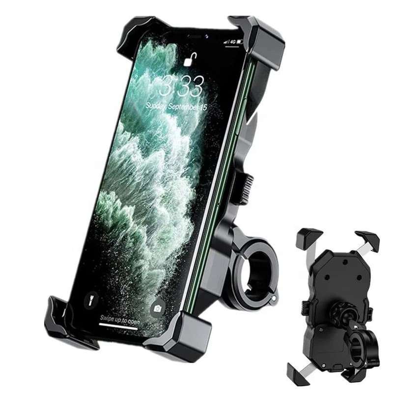 Bike Handlebar Auto Lock Phone Holder Wired Wireless Charger