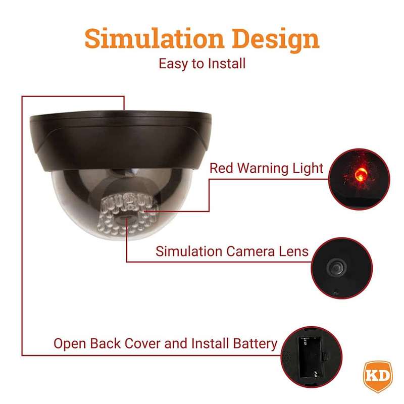 Indoor Outdoor Dome Shaped Dummy Camera with Flashing LED