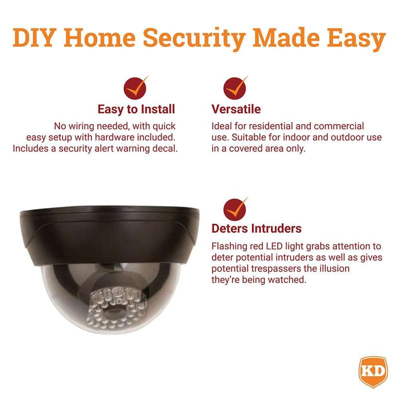 Indoor Outdoor Dome Shaped Dummy Camera with Flashing LED