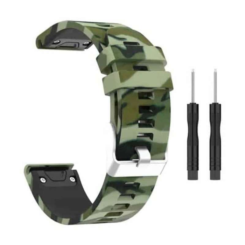 Killer Deals 22mm Silicone Strap for Garmin Fenix 5/6/ 935/ 945/ S60/ S62- Camo Green
